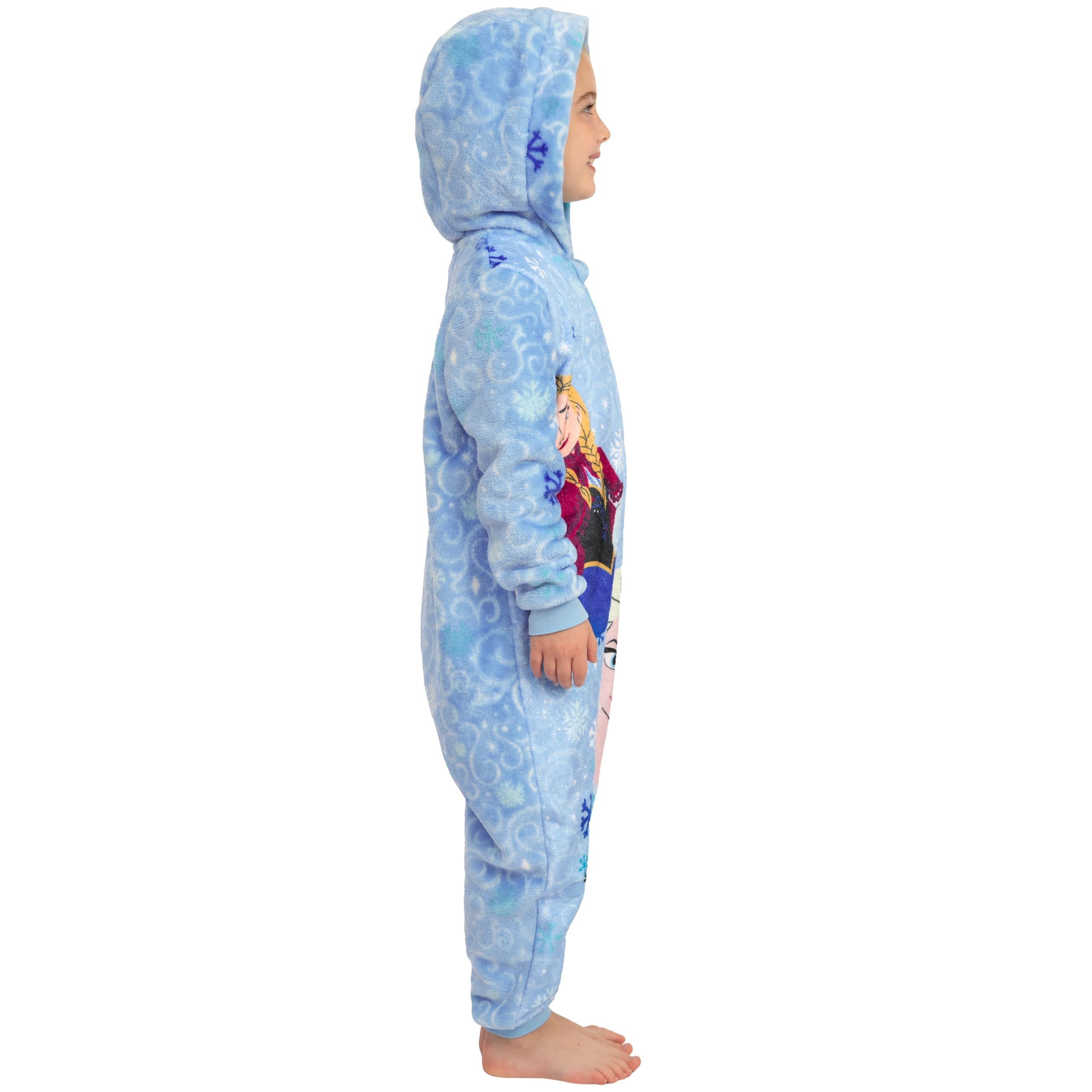 Disney Frozen Onesie Mädchen, Kuscheliger ELSA Schlafanzug Mädchen, Fleece Schlafoverall Kinder, Anna & ELSA Onesie Kinder Für Winter