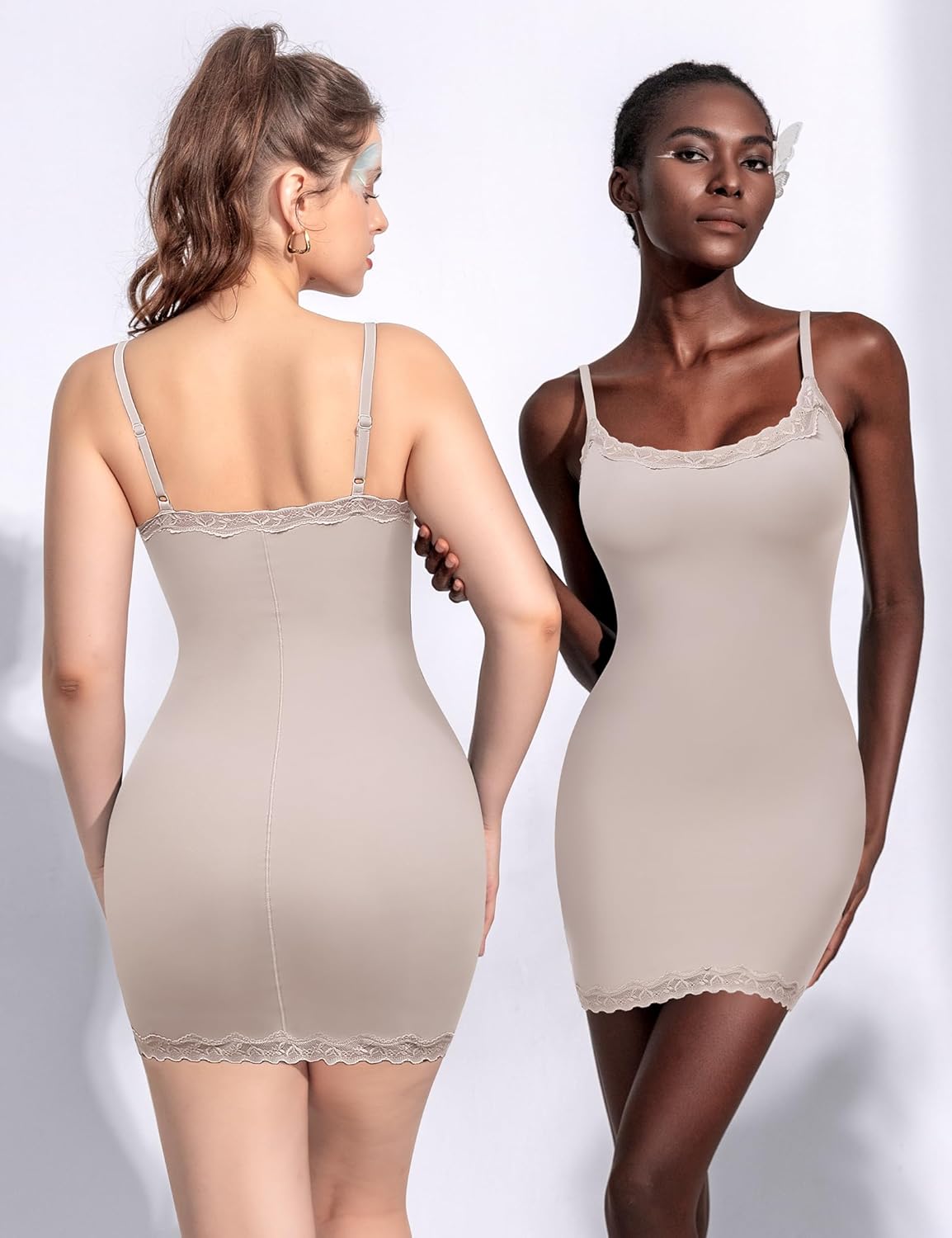 Women Full Slip for Under Dress Adjustable Strap Slip Dress Sexy Lace Soft Slips Nightgown Lingerie Dress - Image 5