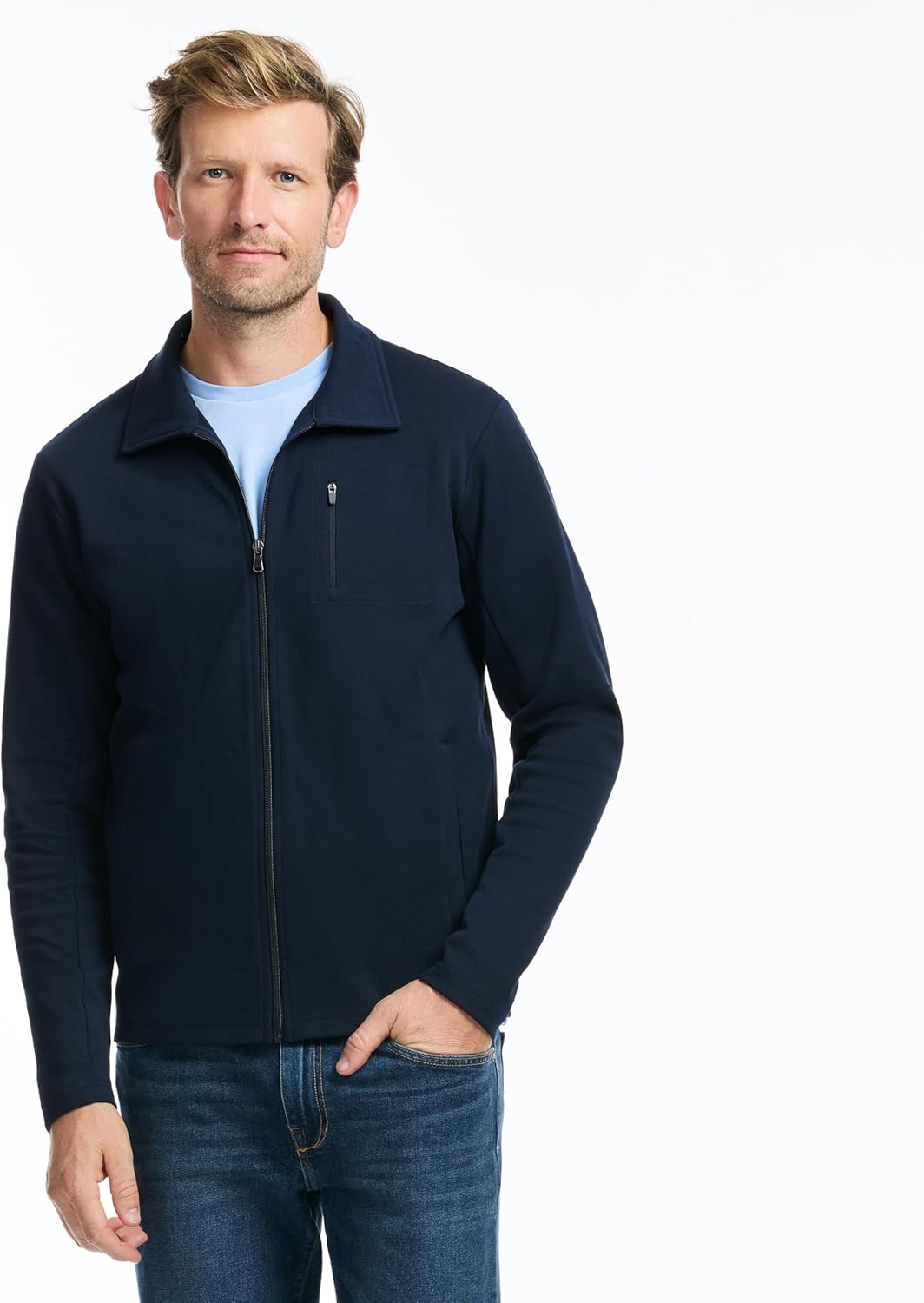 SAKS Fifth Avenue Men's Pique Premium Knit Full Zip Sweater