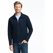 SAKS Fifth Avenue Mens Pique Premium Knit Full Zip Sweater