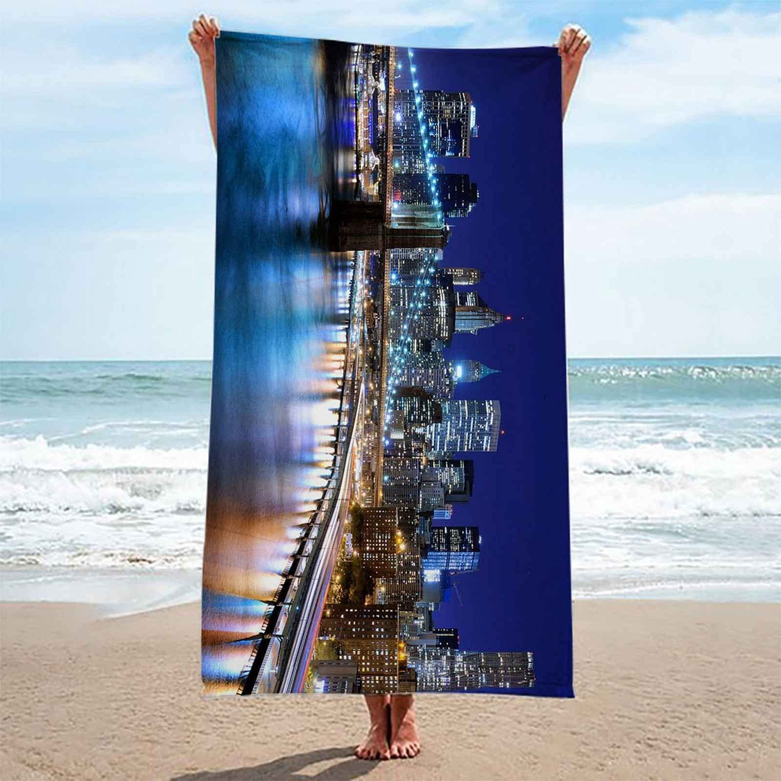 AOOGD Serviette De Plage En Microfibre De Camping Grande,160 * 80CM Drap De Plage De Bain Sans Sable à Séchage Rapide Pour Adultes, Serviette De Voyage Portable Pour Fitness, Yoga, Sauna