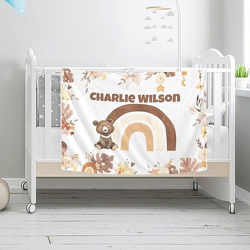 Miniatura 26 de Envío al día siguiente impreso en Estados Unidos - Manta de bebé personalizada, mantas de bebé personalizadas para niños y niñas con nombre, regalos