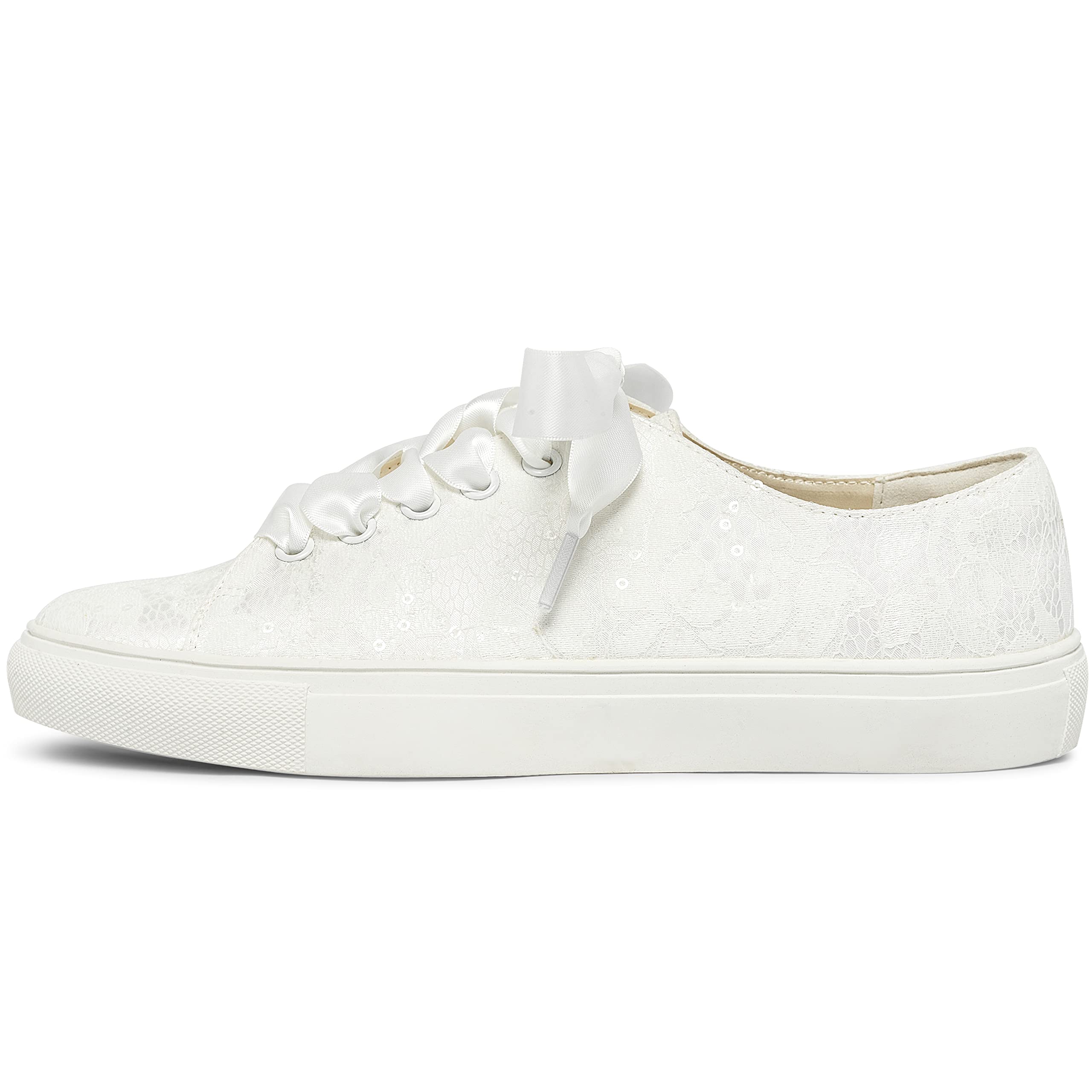 JIAJIA 8831Y Zapatos de Boda Zapatillas de Novia Planas Tenis de Novia Zapatillas de Encaje - Personalización Disponible
