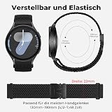 RUIMAYA Braided Watch Strap, 22mm Quick Release Watch Bands Breathable Soft Nylon Strap with Adjustment Buckle for Most Smartwatches and Classic Wristwatches, Black - 5