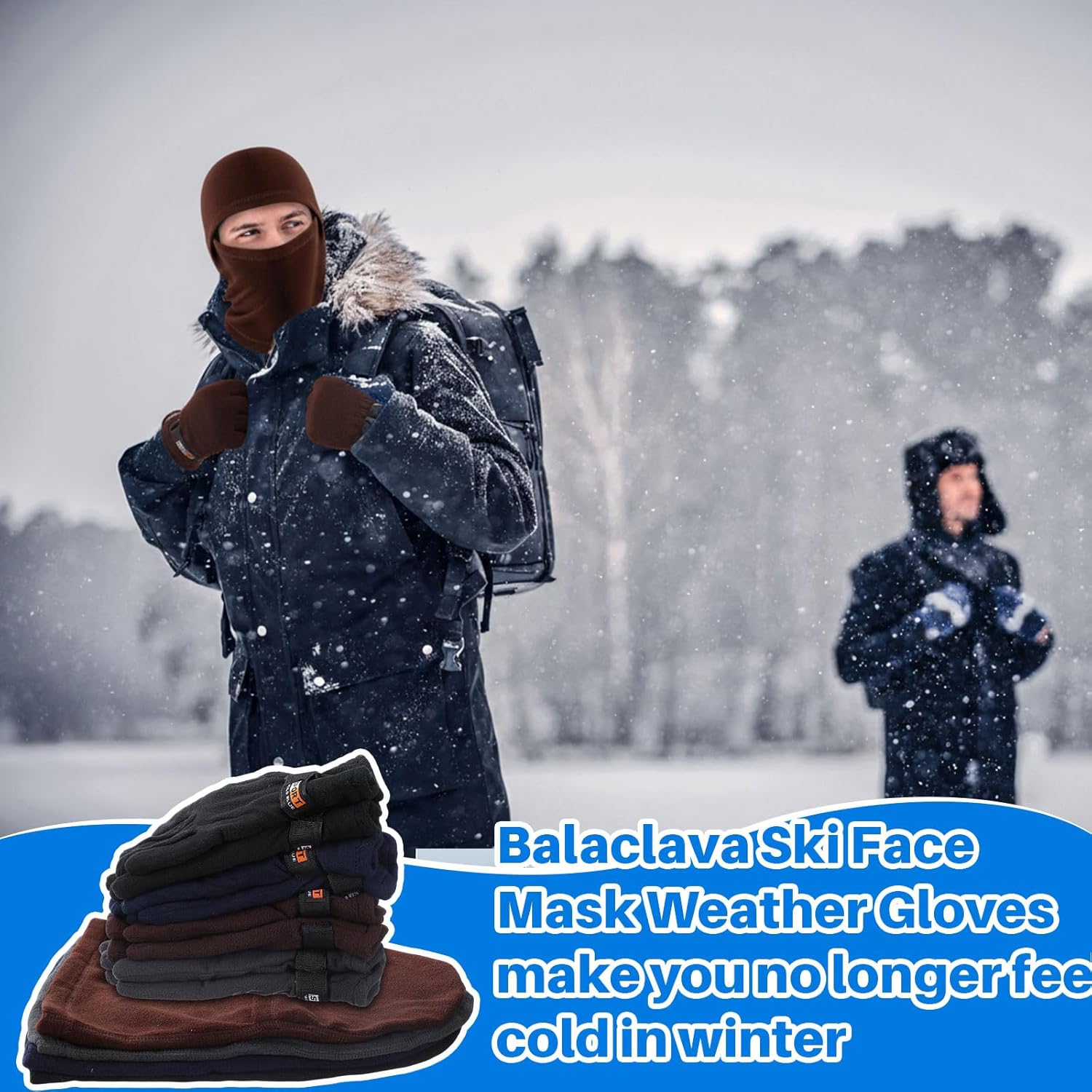 Balaclava Face Mask Gloves Set Bulk Winter Warm Mask for Men Woman Cold Weather Fleece Hood Ski for Adult Cold Weather Hike