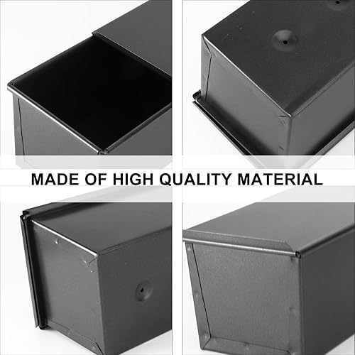 Miniatura 4 de DOITOOL Moldes de chocolate rectangular con tapa, antiadherente y horneado, molde de pan para tostadas de pan de acero inoxidable para pasteles,