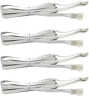 Flexible Extension Cables for YSRSAI RGB or CCT Color Changing LED Under Cabinet Kitchen Lighting Kit 2m (78.74 inch), 4-Pin Male and Female Cable Connector Extension Cords (4 Pack)