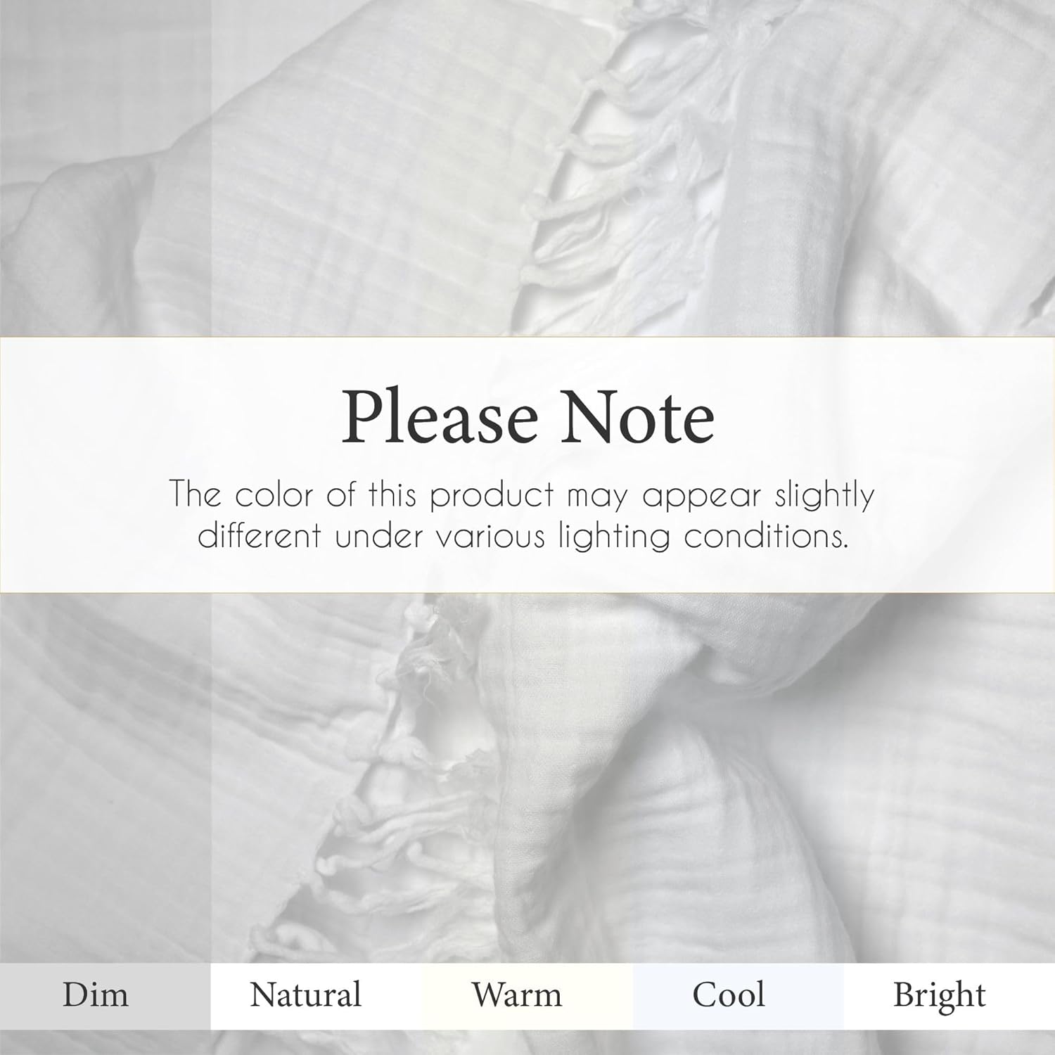 Salt Earth 100% Cotton Muslin Throw Blanket, Gauze Blanket 50"X60" Throw with Tassel 4 Layered for Couch, Bed, Living Room, Lightweight & All Season Blankets & Throws, Nature & Skin Friendly(White) - Image 6