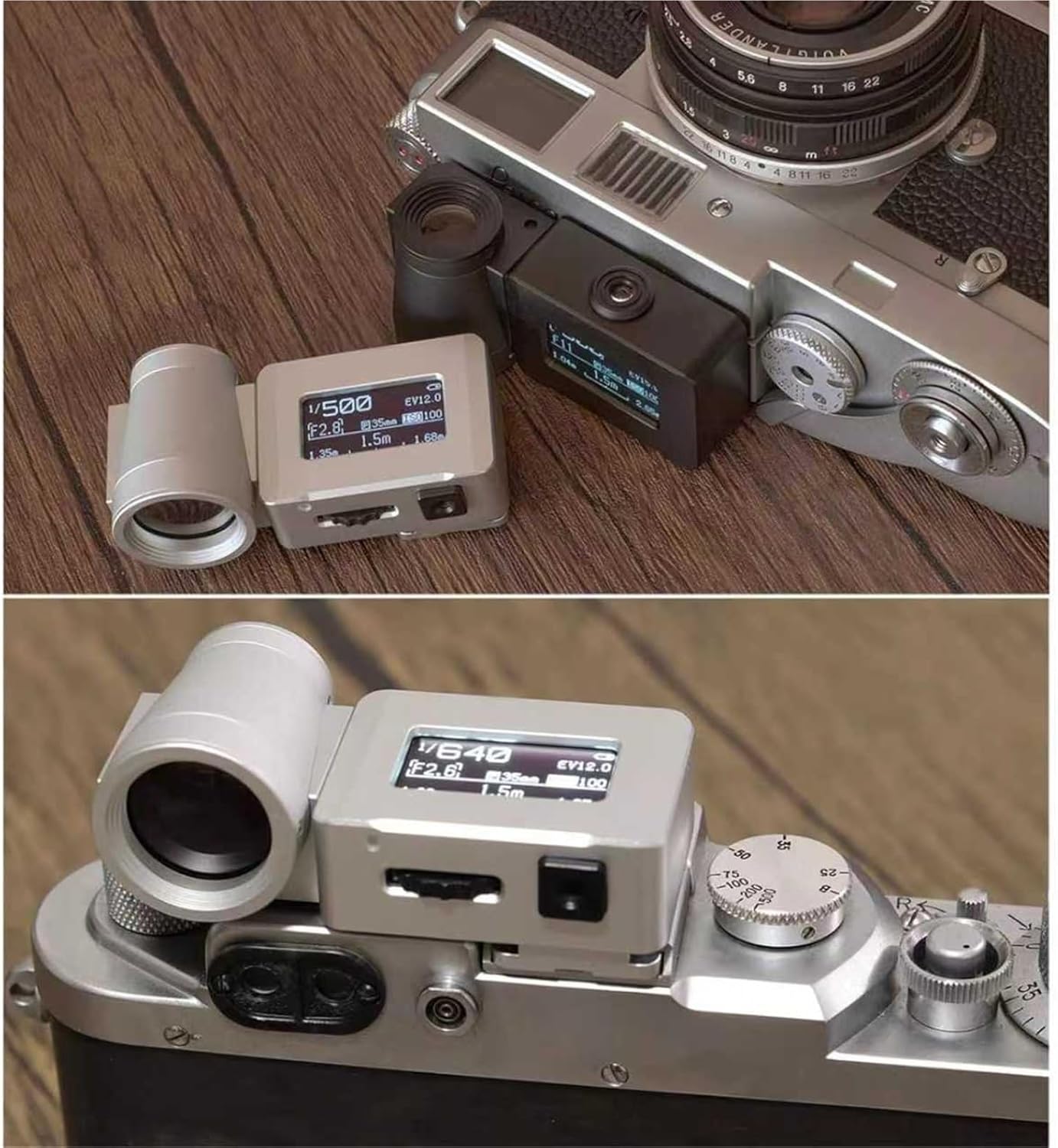 Light Meter, Film Camera Light Meter, with Viewfinder, 17° Metering, with Cold Shoe Mount, Adjust ISO, Aperture and Shutter Speed Photography, for Vintage Cameras (Black)