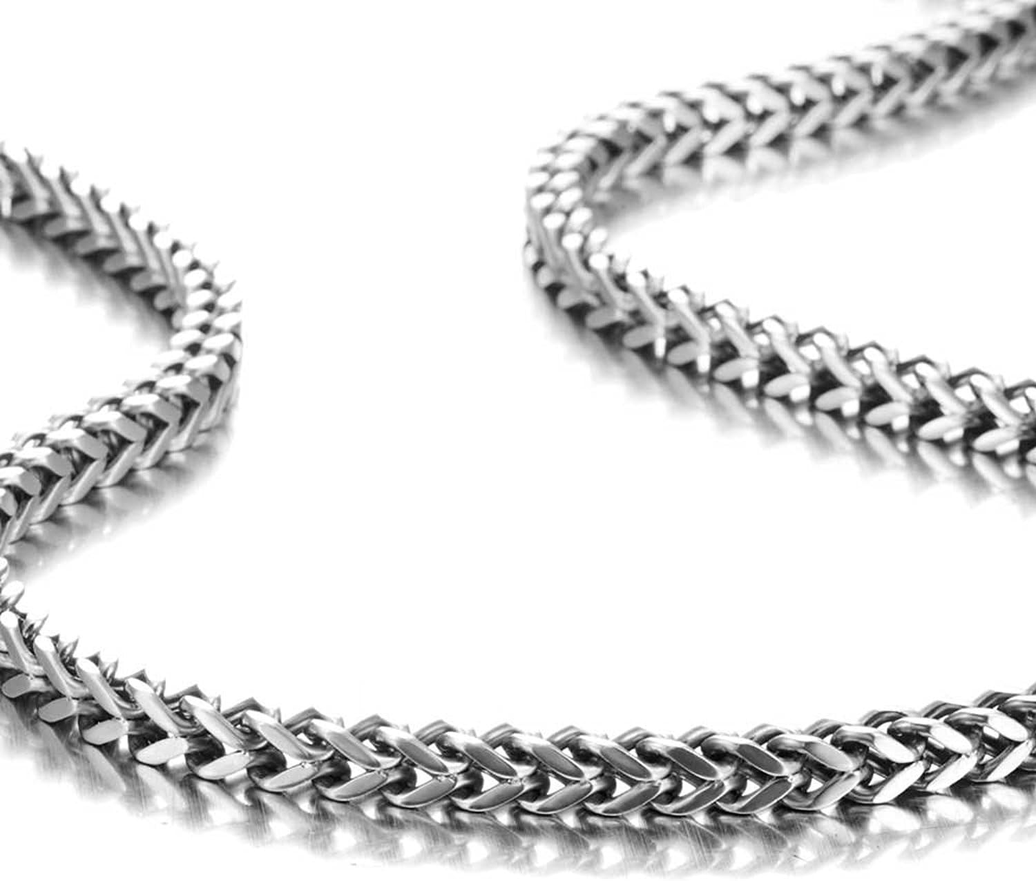 Urban Jewelry Stunning Mechanic Style Stainless Steel Silver Men's Necklace Link Chain (18,21,23 Inches) - Image 4