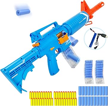 Toy Gun, Shell Ejecting Toy Gun, Realistic Gun, Automatic M16 - Blue