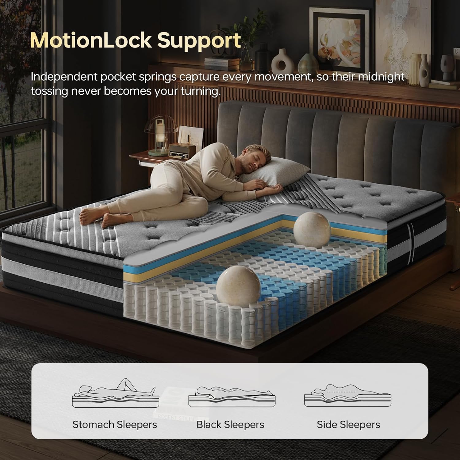 TWIN XL12 Inch Hybrid Mattress in a box, Medium-Plush Euro Top, ActiveCool Gel Memory Foam for Pressure Relief & Motion Isolation, Fiberglass-Free, CertiPUR-US Certified,Shadow 110-Night Trial