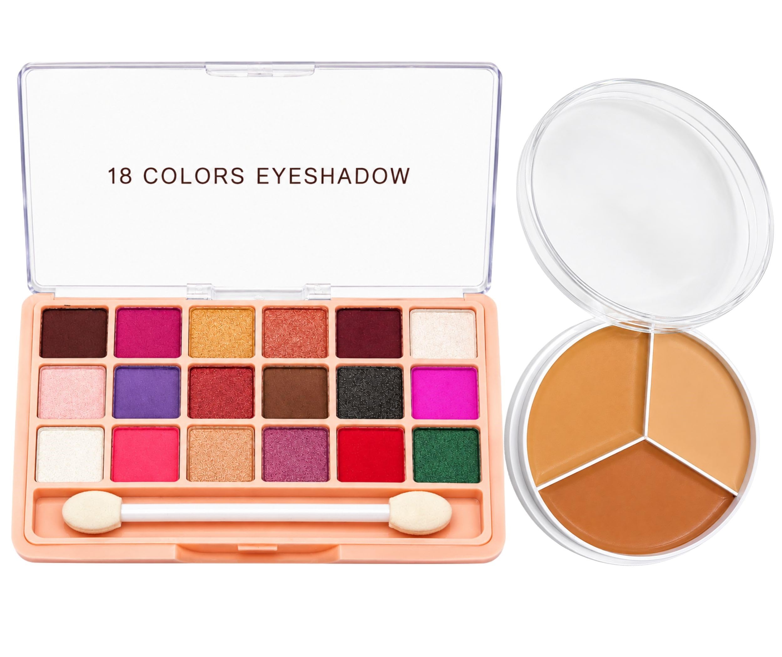 Professional Makeup Combo Set – 18-Color Vibrant Eyeshadow Palette & 3-Shade Cream Concealer/Contour Palette | Highly Pigmented, Long-Lasting & Travel-Friendly Cosmetic Kit for Women-image-26