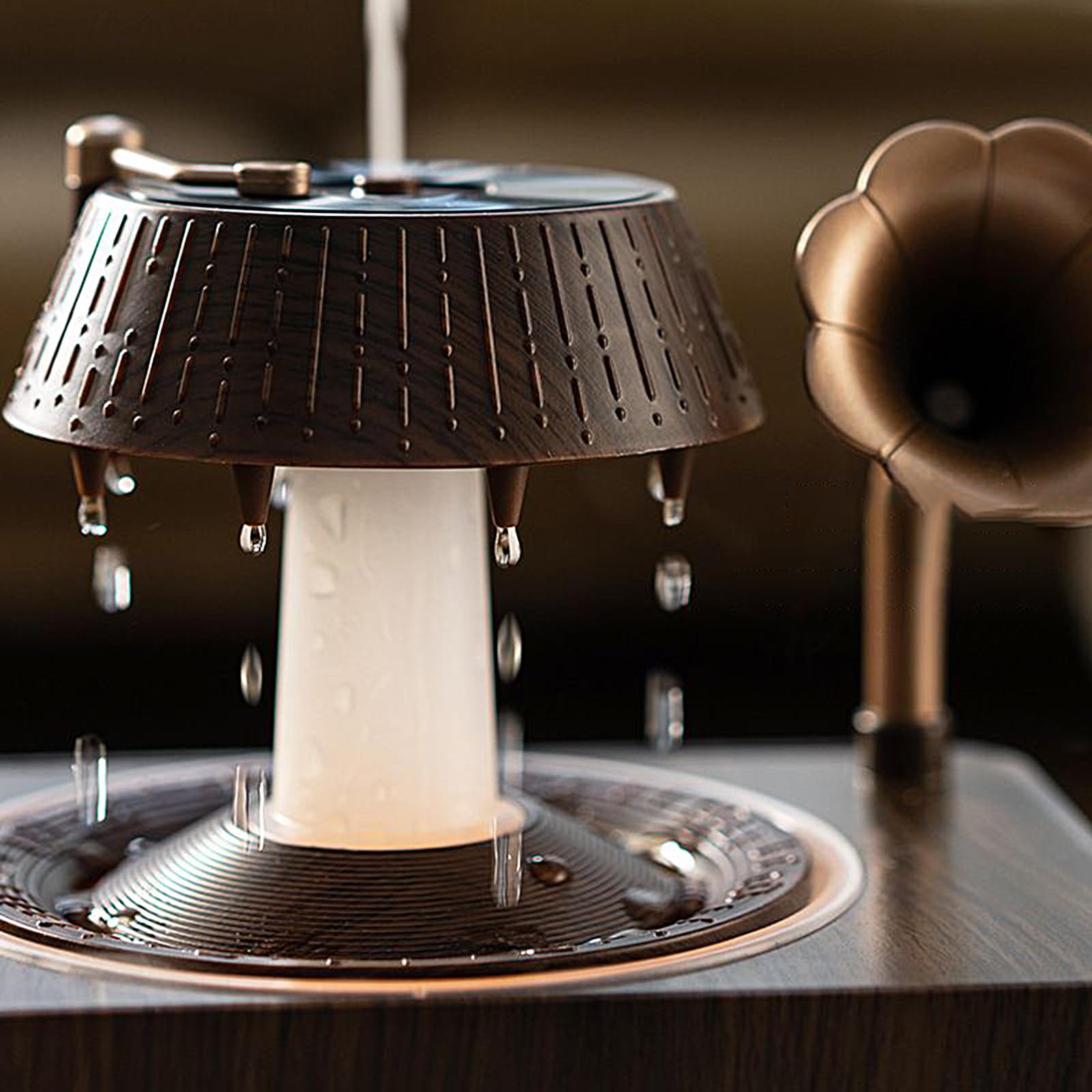 Diffusore Pioggia Profumatore d'Ambiente Retrò da 250ml con LED | Diffusore a d'Acqua con Spegnimento Automatico per Hotel Casa Auto Soggiorno Camera da Ufficio Domestico Relax