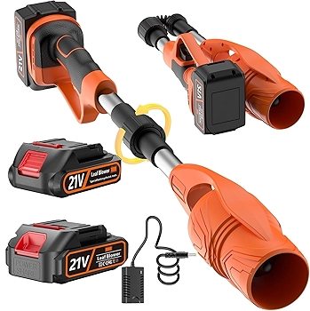 轻便无线吹叶机，290,000 RPM涡轮风，适合庭院、车库和人行道清洁