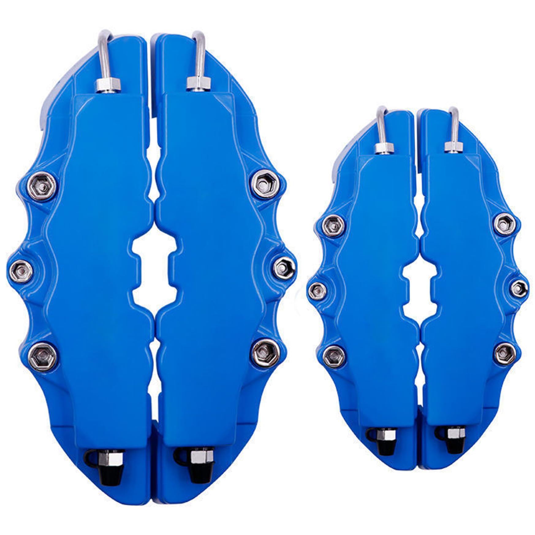 Juego de 4 cubiertas para pinzas de freno, cubiertas de pinzas de ABS resistentes al calor, mejora para una apariencia y protección mejoradas, tallas S y M incluidas, azules para pinza