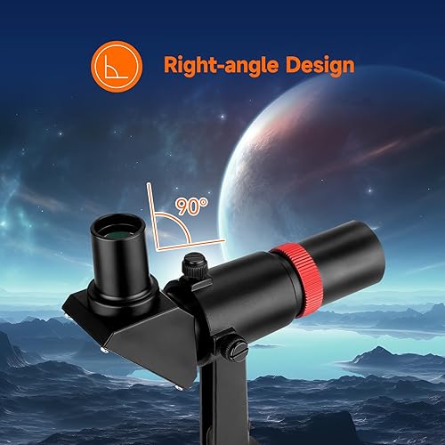 Miniatura 3 de SVBONY SV182 Finderscope, buscador óptico de imagen correcta en ángulo recto, alcance de 6 x 30 para telescopio de astronomía, con mira y soporte