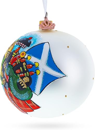 Miniatura 2 de Escocia, Gran Bretaña Bola de cristal Adorno de Navidad 4 pulgadas