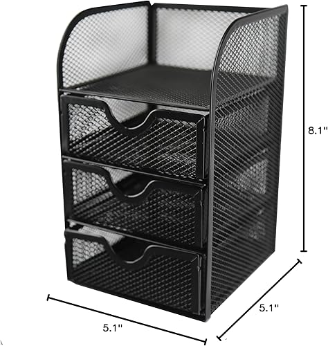 Miniatura 2 de Huron Mini organizador de suministros de escritorio de 3 cajones (142496) (1 ud)