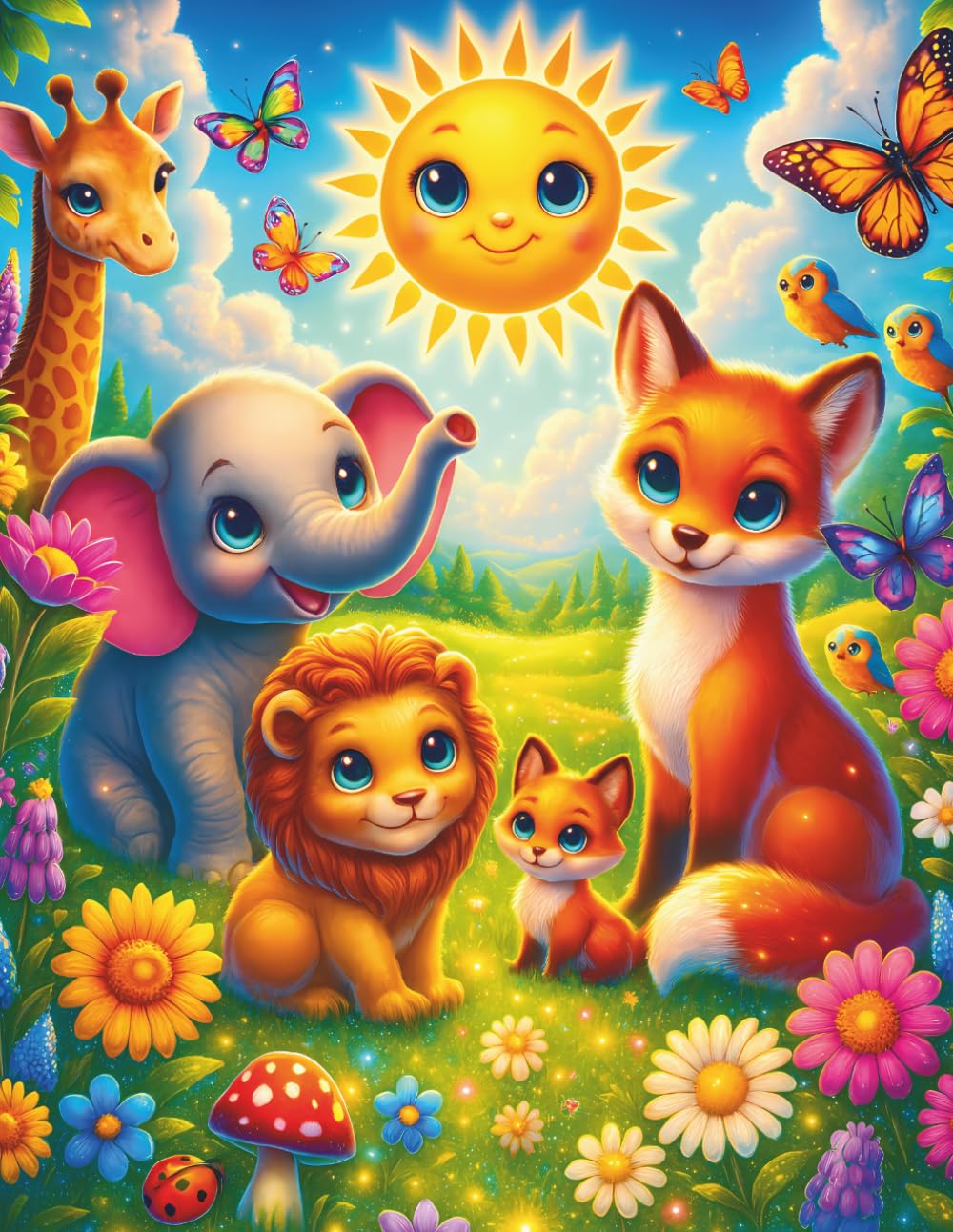Sunny Paws: Cute Animal Coloring Book for Kids - 30 Adorable Coloring Pages to Color, Cut Out & Share – Simple, Fun & Perfect for Little Hands