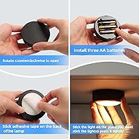 Vista 7 de swesara Puck Lights with Remote, Warm/White Light and 13 Colors Changing, use 3 AA Batteries, Easy to Install, Touch and Push Activation, 55 Lumens