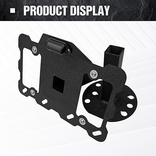 Miniatura 7 de Marco de matrícula de neumático de repuesto con luz LED compatible con Jeep Wrangler JK JKU y TJ y YJ 1987-2018, soporte de matrícula para montaje