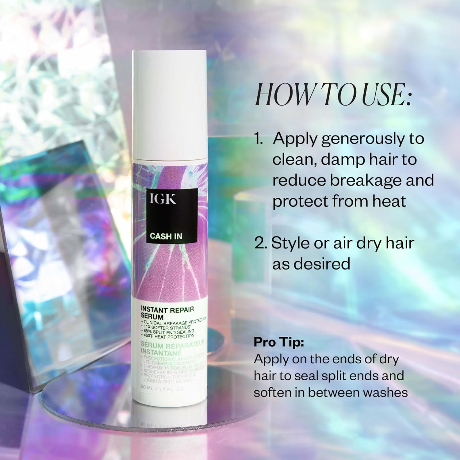 IGK Expensive Clear Gloss Top Coat + Cash In Instant Repair Serum | Vegan + Cruelty Free | 4.2 oz + 1.7 oz (Pack of 2) - Image 7