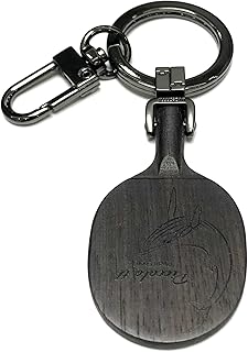 ピンポンキーチェーン、2.16インチミニ卓球ラケットキーホルダー、黒檀木製キーホルダー、最高のギフト