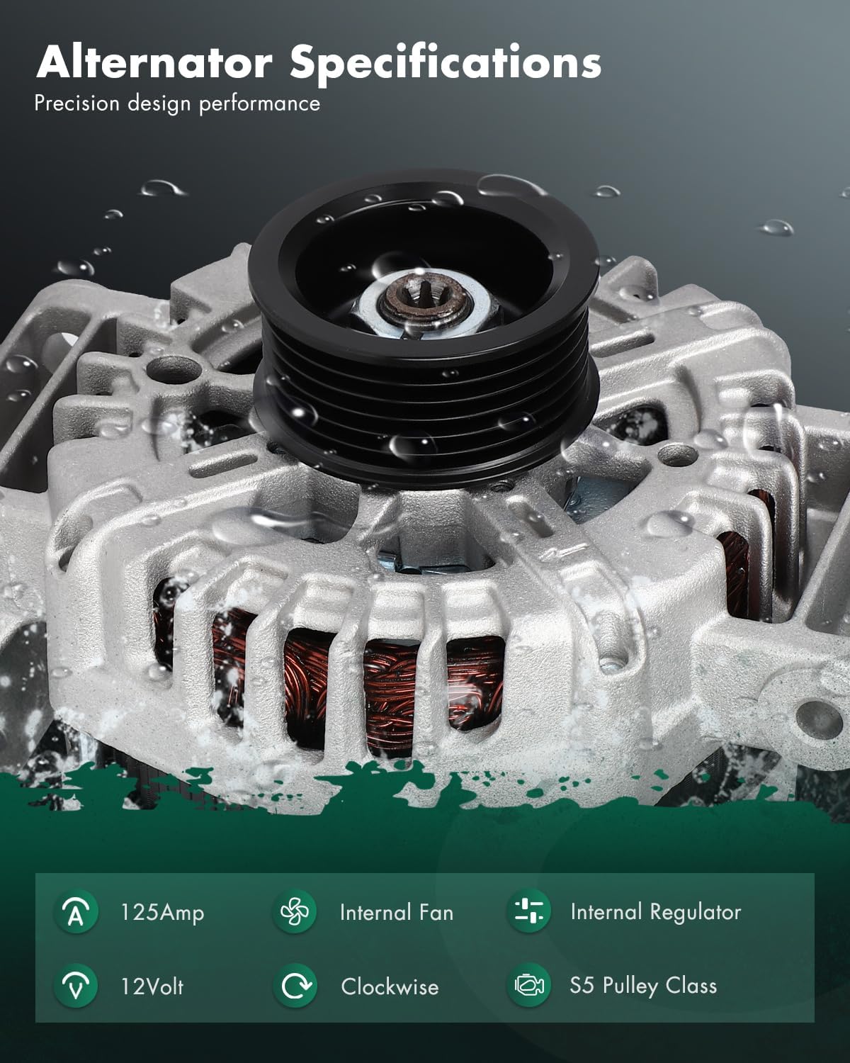 scitoo alternator fits for chevrolet for malibu 2008-2012 2.4l, for cobalt 2008-10 & for pontiac g5 2008-10 & for saturn for aura 2008-2009, sky 2008-2008, vue 2008-2010 12v 125amp cw s5 11265 small 11265 alternator