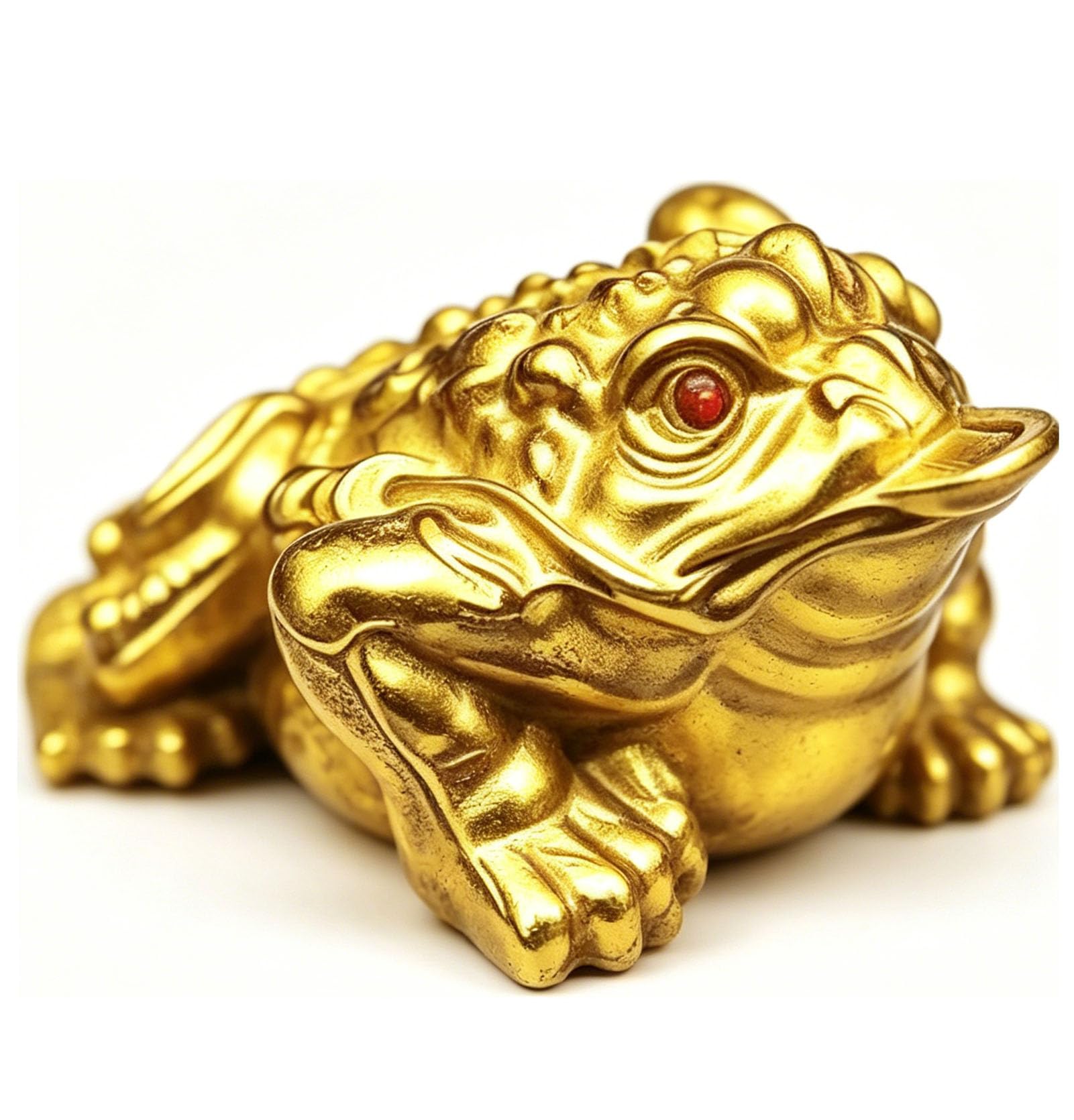 Zooeelly Brass Feng Shui Money Frog Three Legged Wealth Traditional Frog Money Toad Statue Home Office Car Fengshui Decor Handcrafted Good Luck Gift​