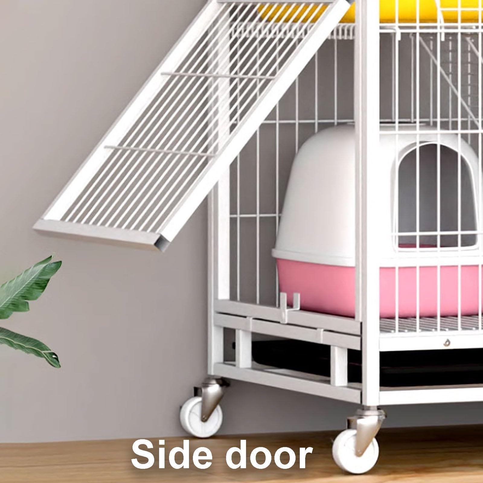 Gabbie per Gatti da Interno, recinto per Gatti con Copertura Superiore, recinto per Gatti da Interno Catio su Ruote, trasportino per Gatti con Vassoio Estraibile per furetti, cincillà, Coni