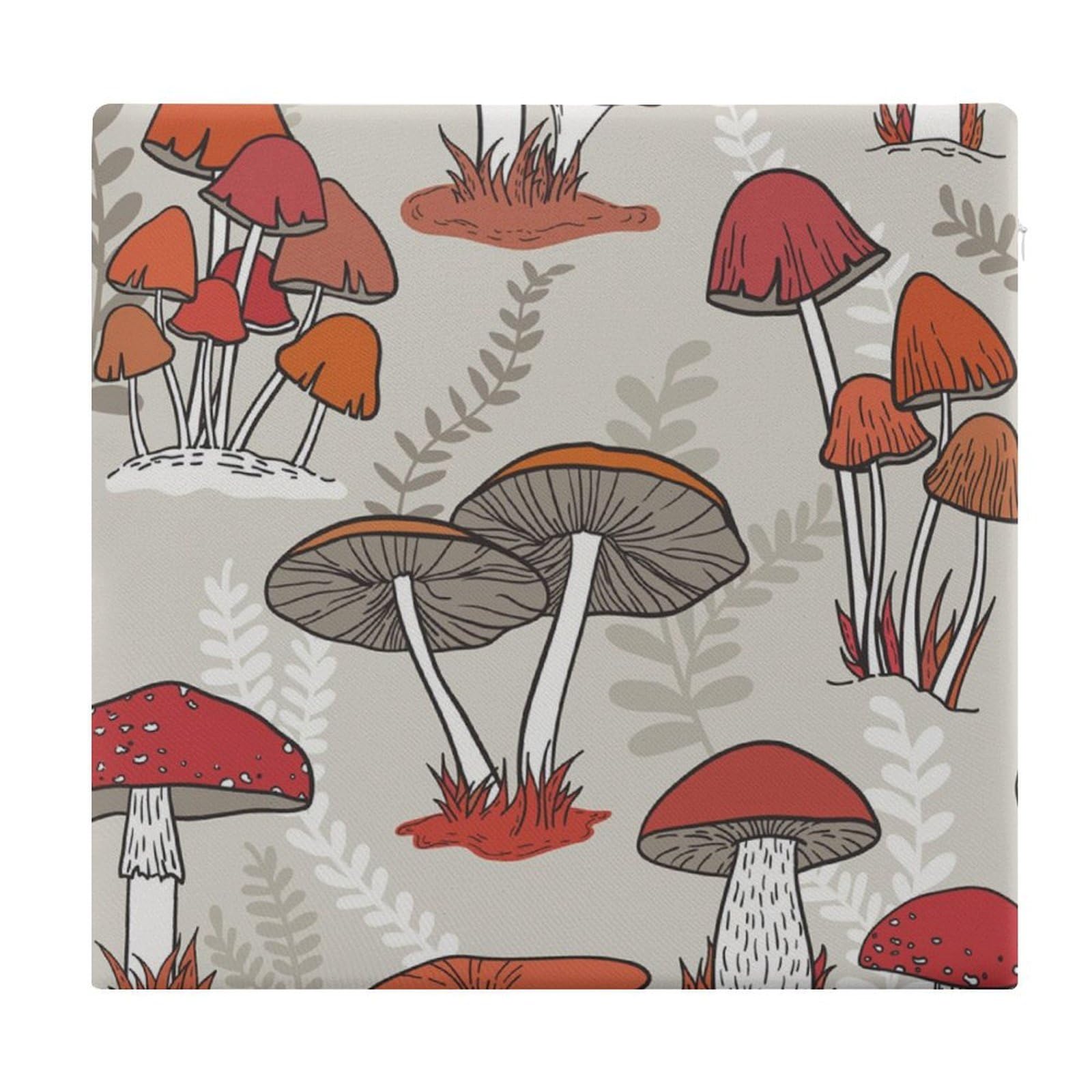 Cojín de espuma viscoelástica para silla de comedor con diseño de hongos rojos de 38x35cm