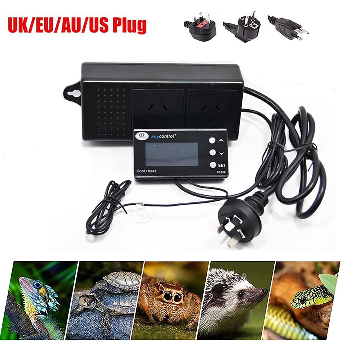 TopHomer LCD-Display Digitaler Thermostat, Einstellbare Temperatur und Kompaktes Erscheinungsbild für Aquarium Reptilien Amphibien Aquarium