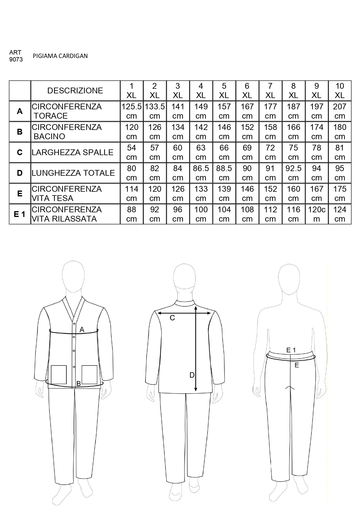 FERRUCCI COMFORT Pigiama Uomo Cardigan Taglie Comode in Cotone - Manica Lunga e Pantalone Lungo - Blu Scuro