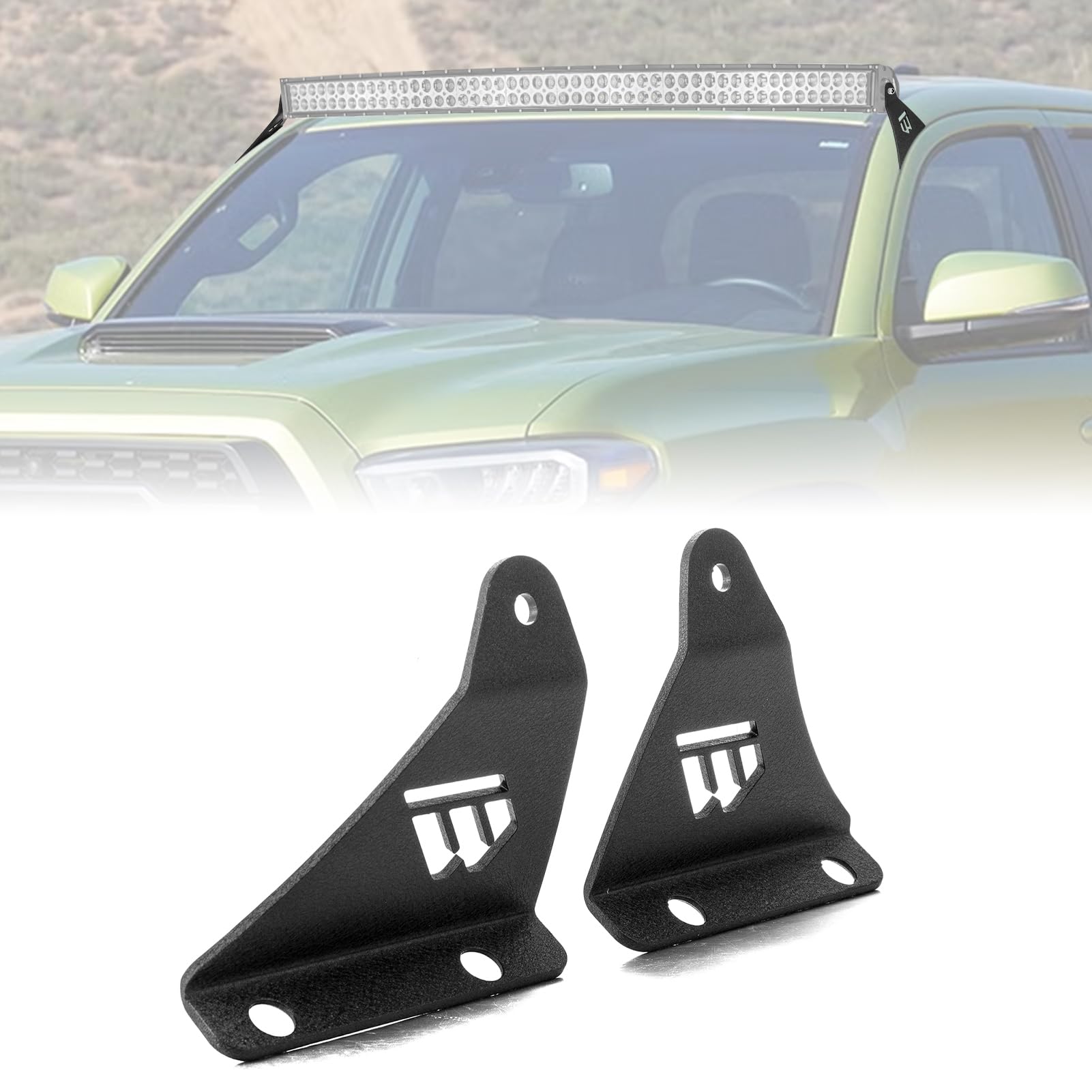 Barra LED 52 curvada con soportes WeiSen para parabrisas de Toyota Tacoma 2005-2023