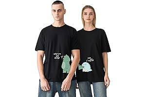 Funny Matching Shirts: Adorable Dinosaur Couple Tees for Lovebirds