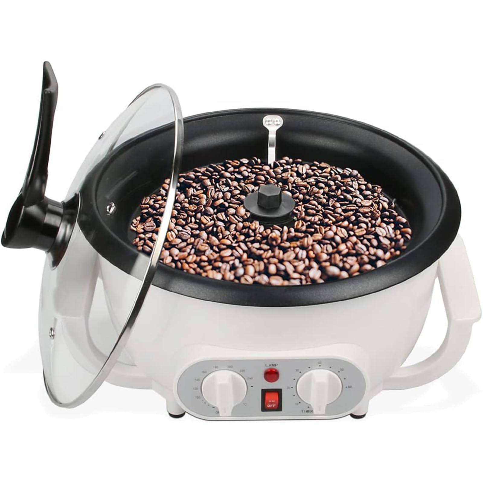Upgrade Coffee Roaster Machine for Home Use, 110V Household Electric Coffee Bean Roaster with Timer, 0-240℃ Temperature Adjust
