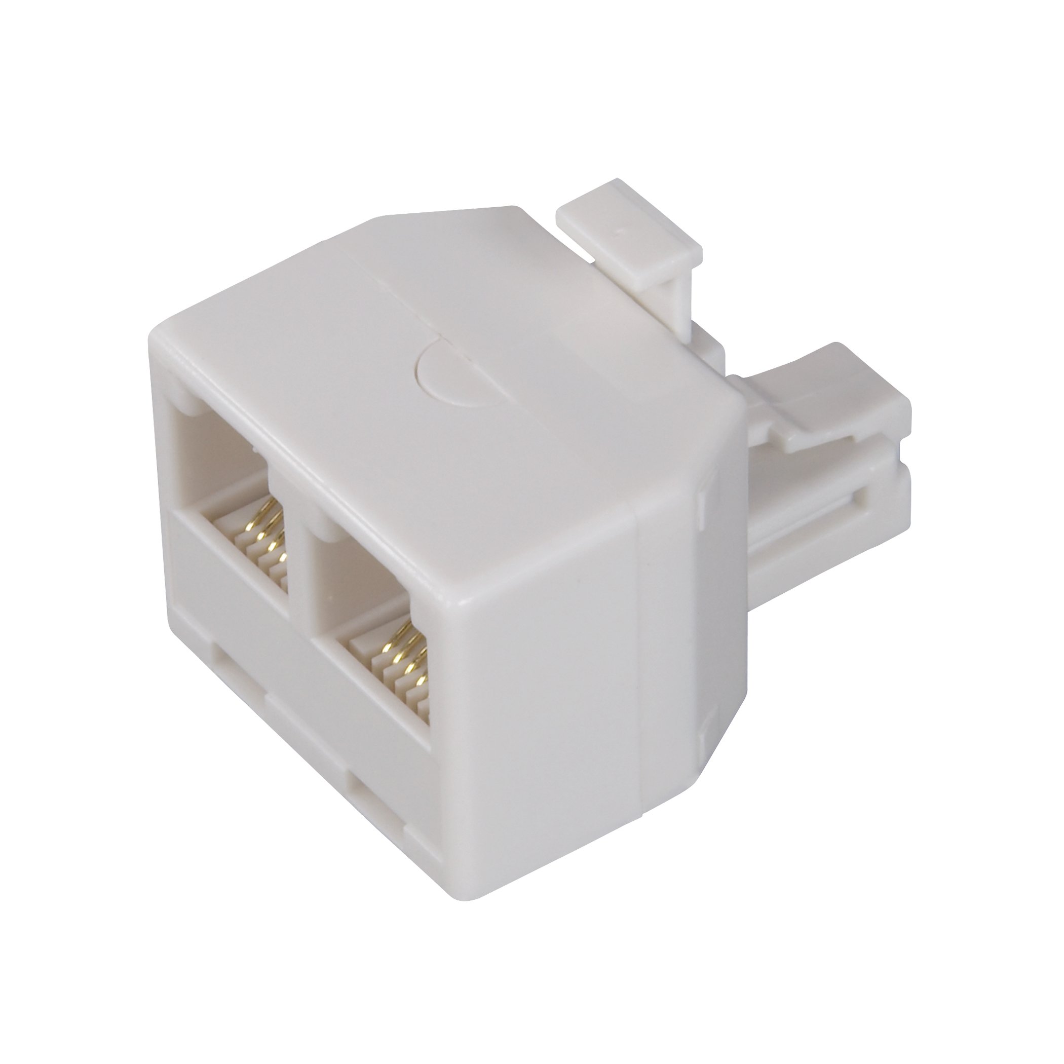 AmerTac - Zenith TS1001SPJ2W TS1001SPJ2W 6 Conductor Duplex Jack, White Landline Telephone Accessory