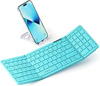 seenda Összecsukható Bluetooth Billentyűzet - Kék, Hordozható Vezeték Nélküli AZERTY Numerikus Billentyűzettel, iOS Android Windows iPad Tab 1
