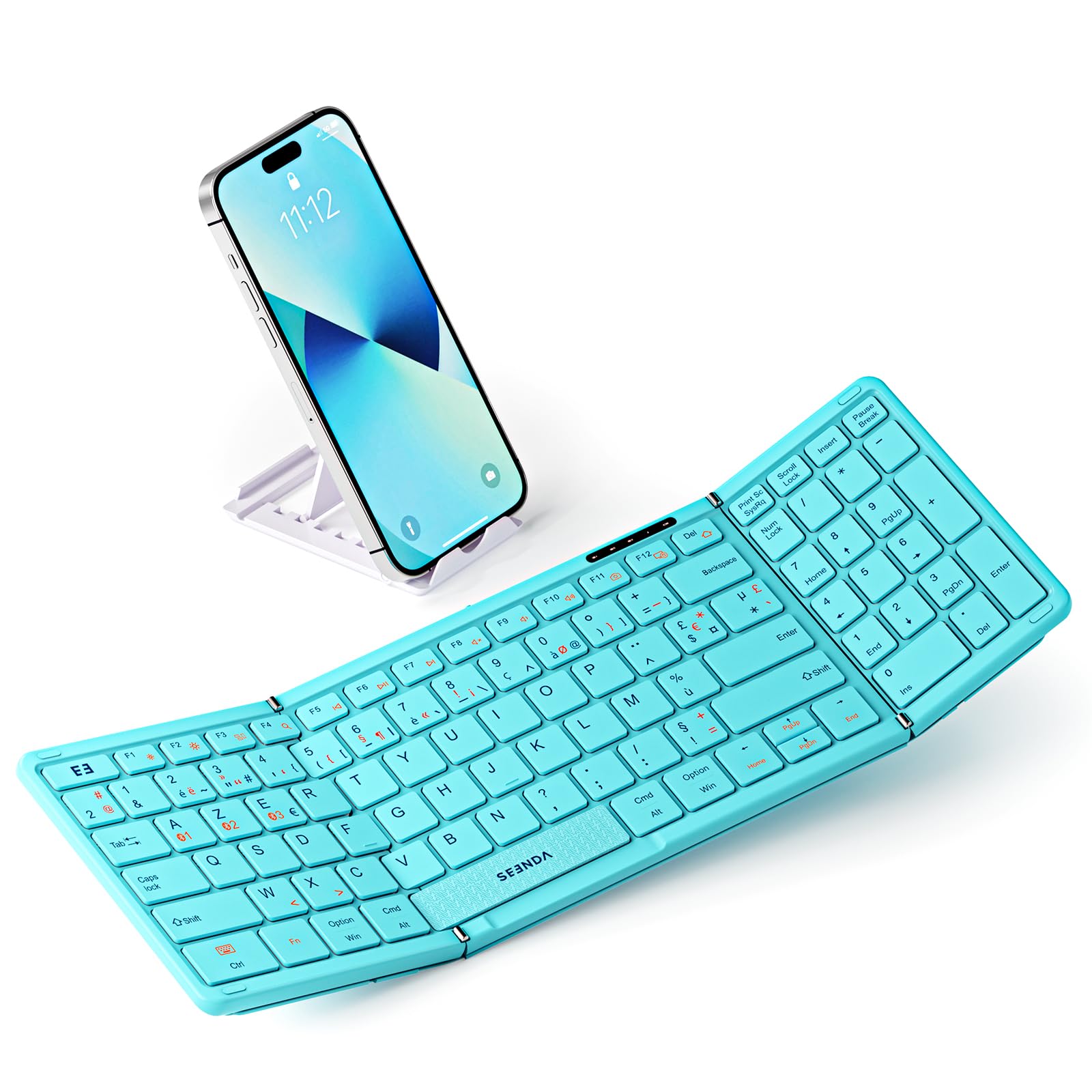 Clavier Bluetooth Mini Pliable AZERTY - Compatible Android, IOS, Windows, Marque LAB31, Noir