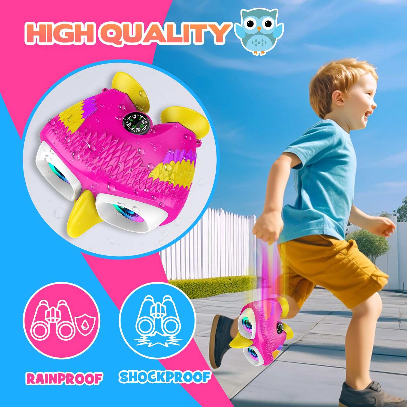 Dislocati Giocattoli Bambina 3-10 Anni, Binocolo Bambini Regali Bambina 4 5 6 7 8 9 Anni Giochi Bambini 3-10 Anni Femmina Regali Natale Bambini Kit Esploratore Gadget Compleanno Bambini