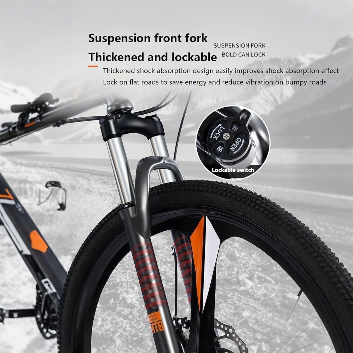 Bicicleta Plegable Montaña 24 Velocidades para Adultos, Altura Ajustable, Neumáticos Gruesos, Antideslizantes Y Resistentes Al Desgaste. A,24in
