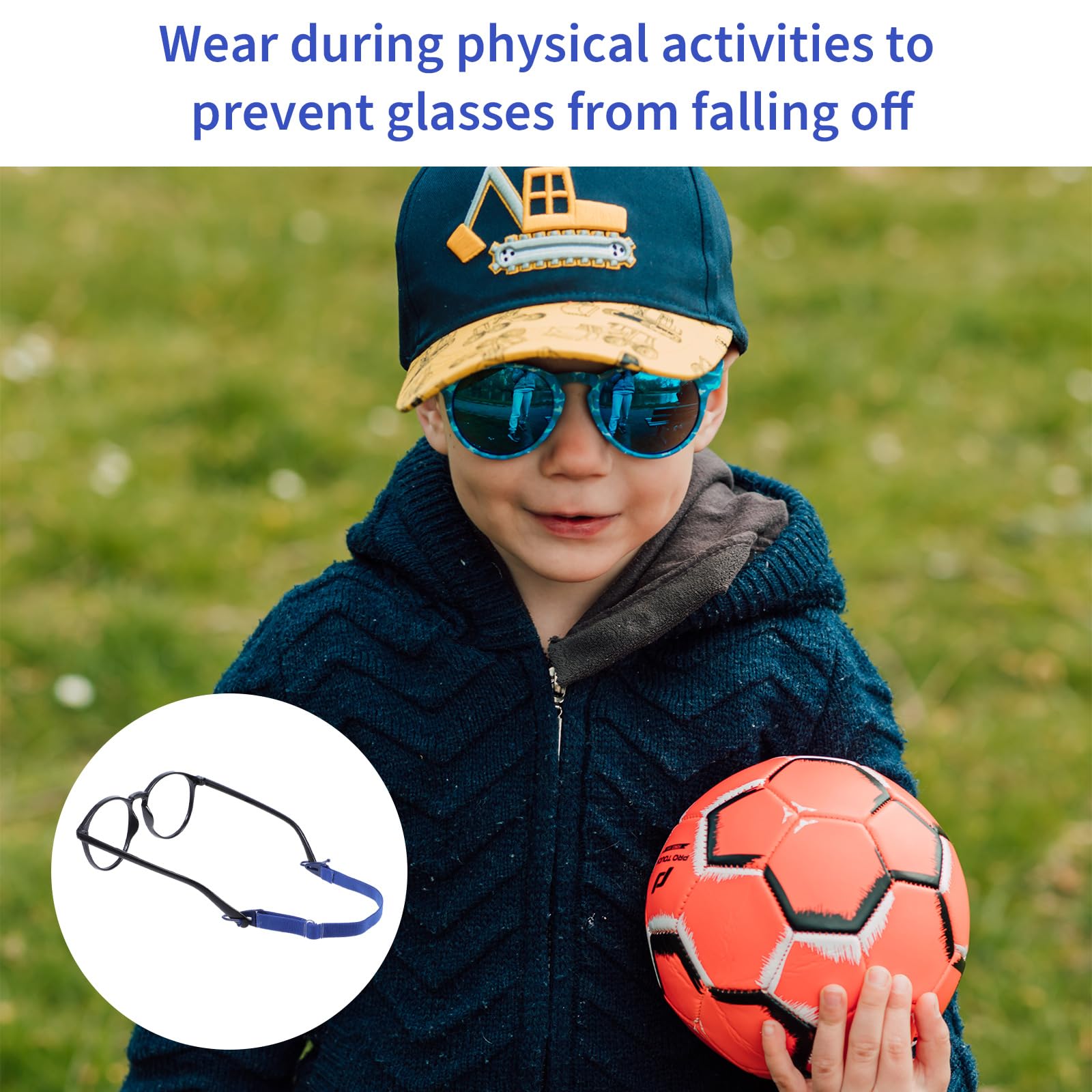 JIEYAO 6 szt. pasek do okularów dla dzieci, regulowany pasek do okularów, uchwyt na okulary przeciwsłoneczne, elastyczne uchwyty do okularów, bezpieczny sportowy pasek do okularów dla dzieci,