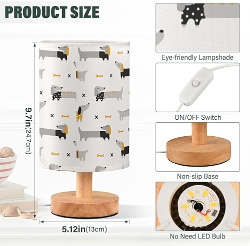 Miniatura 3 de Lámparas de mesa de noche pasillo luz nocturna eléctrica lindos perros largos Dachshunds lámparas de mesa para niños mesa de cristal