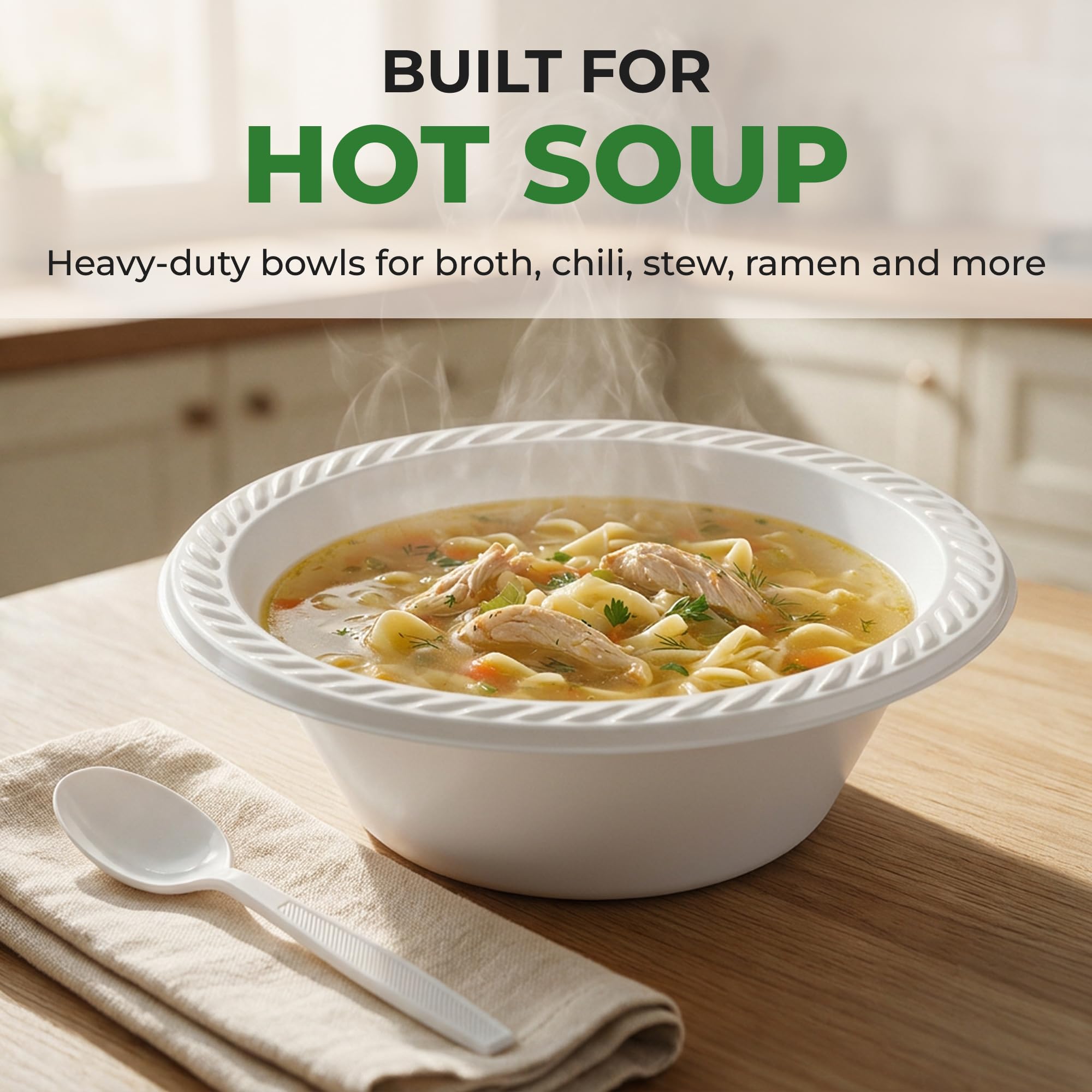 Disposable Plastic Bowls & Plates - Bulk Pack -3