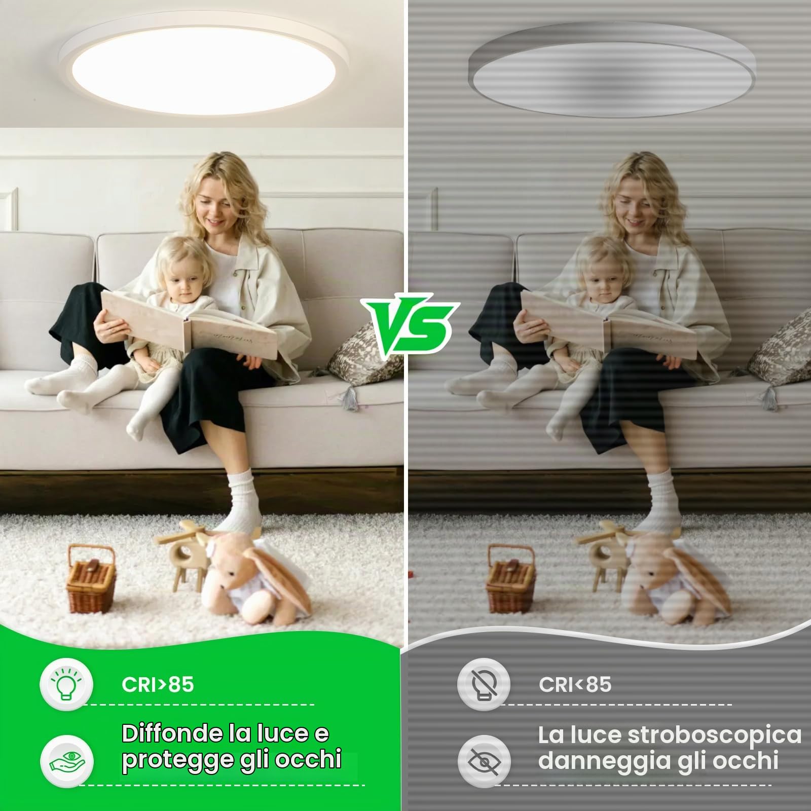 OTREN Plafoniera LED Soffitto Dimmerabile 52W 50CM Lampadario con Telecomando, Modalità Notturna e Memoria, 3000K–6500K, IP44 Impermeabile per Camera da Letto, Cucina e Bagno