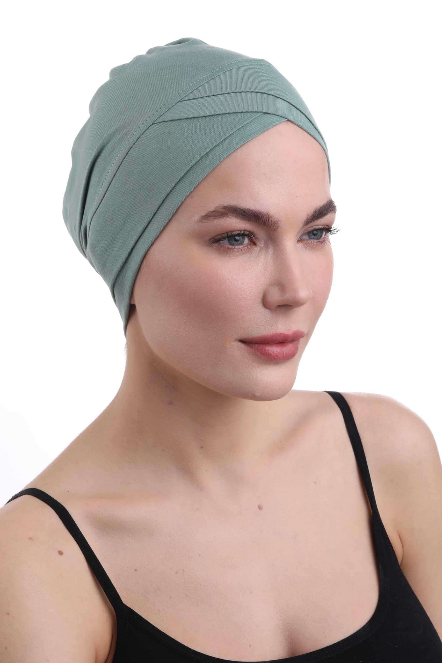Deresina Gorro de Quimioterapia W-Front de Bambú para Mujer – Turbante Suave y Transpirable para Alopecia y Caída del Cabello