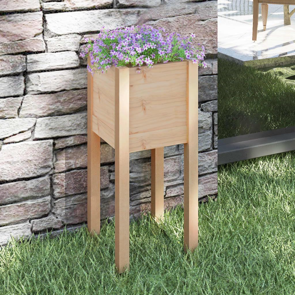 Blumenwanne Pflanztisch Balkonschrank Pflanzkübel Blumenkübel Hochbeete für Garten Pflanzkübel 31x31x70 cm Massivholz Kiefer Geeignet für Gartenbalkone im Freien
