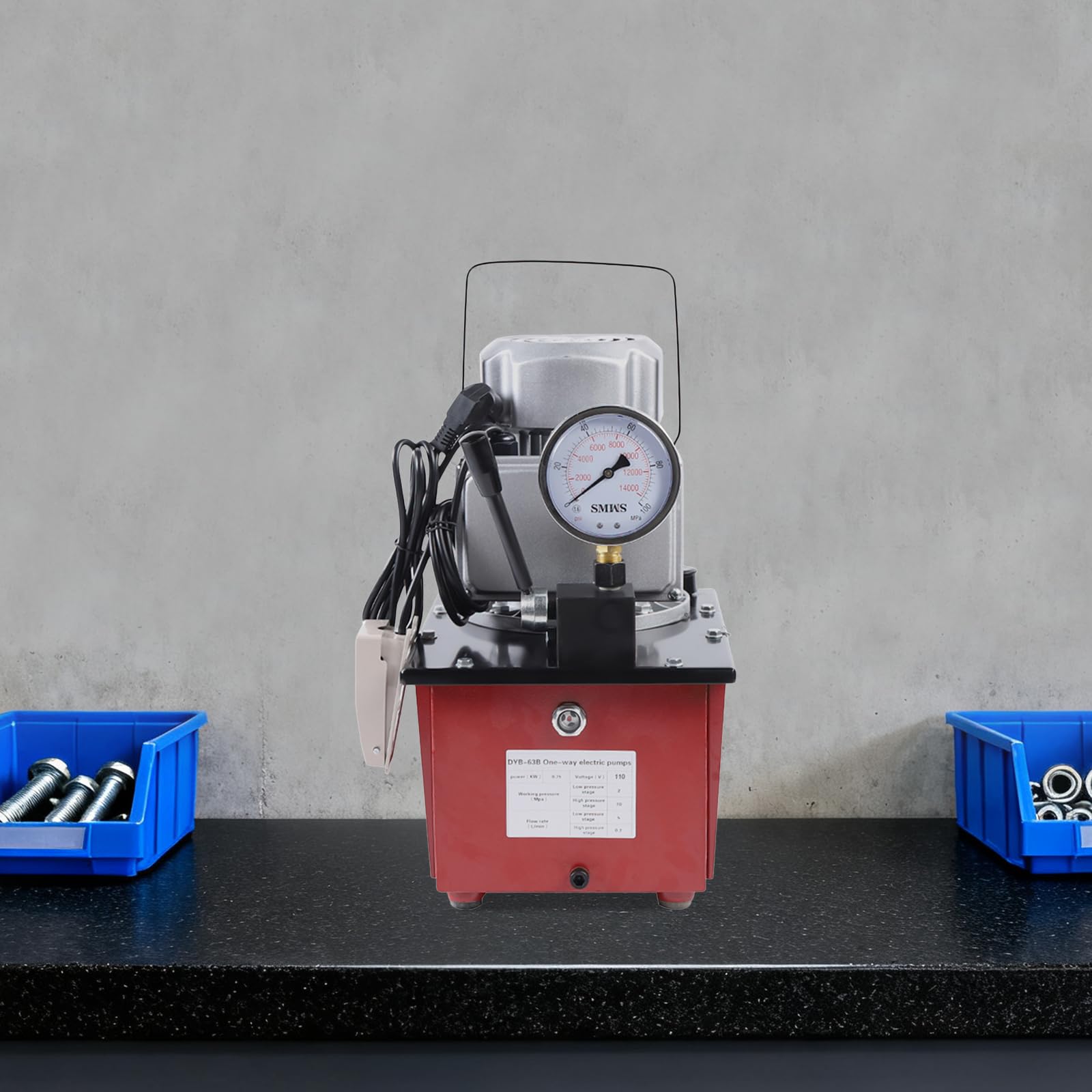 Pompe hydraulique électrique, pompe hydraulique 750 W 220 V avec réservoir de carburant de 7 l, pompe électro-hydraulique 20-700 bar