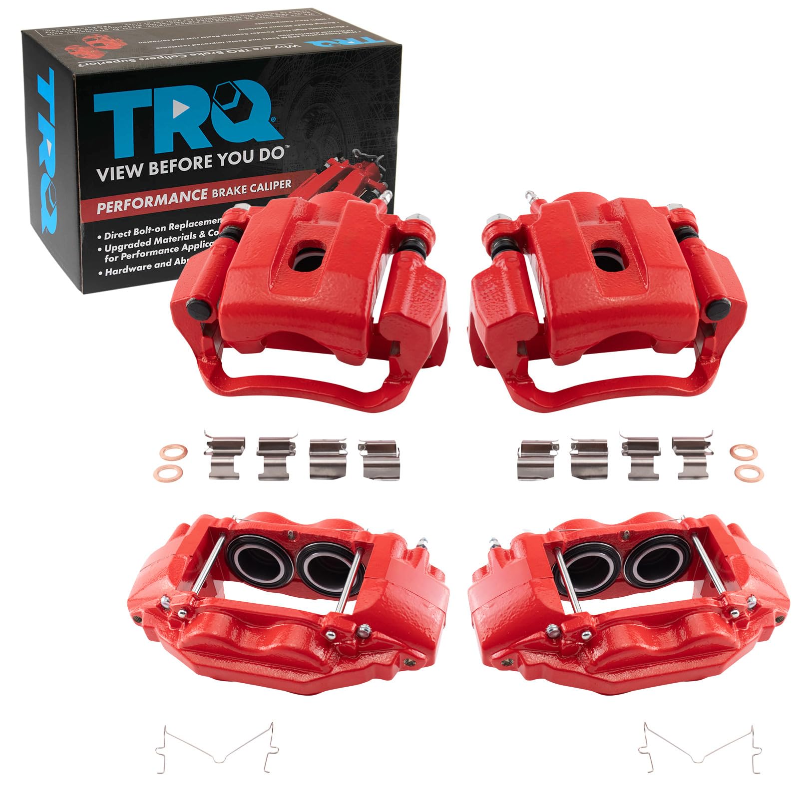 TRQ Performance Brake Caliper Set for 2008-2015 Toyota Sequoia | for 2007-2015 Toyota Tundra 2008-2015 Toyota Sequoia Front and Rear